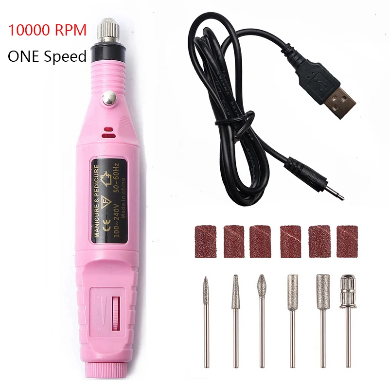 10000 set pink Электрический сверлильный станок для ногтей, набор для педикюра, маникюрный станок, набор для маникюра, гель для удаления ногтей, пилочка для ногтей, профессиональные мини-сверлильные инструменты для ногтей - Цвет: 10000 set pink