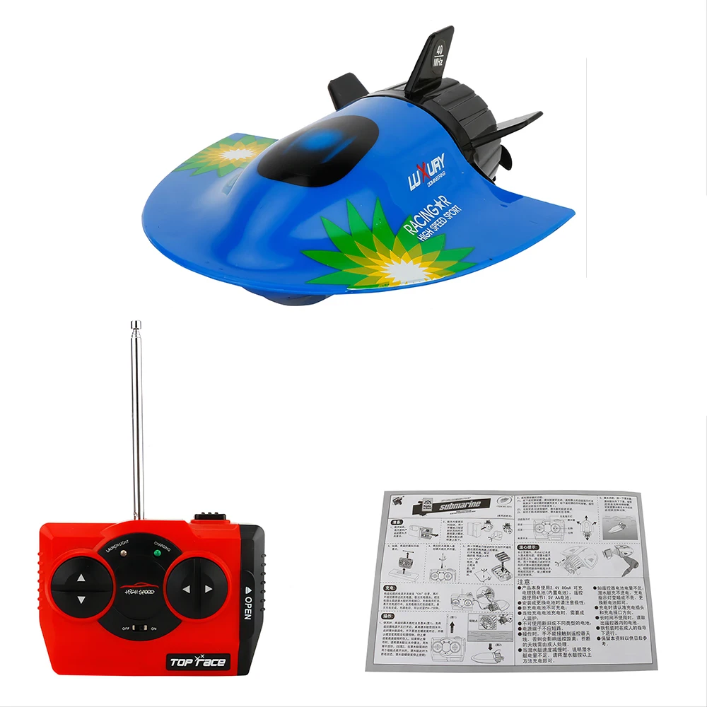 Мини RC лодка RC игрушка дистанционного управления Водонепроницаемый Дайвинг создать игрушки Рождественский подарок для детей мальчиков - Цвет: Blue