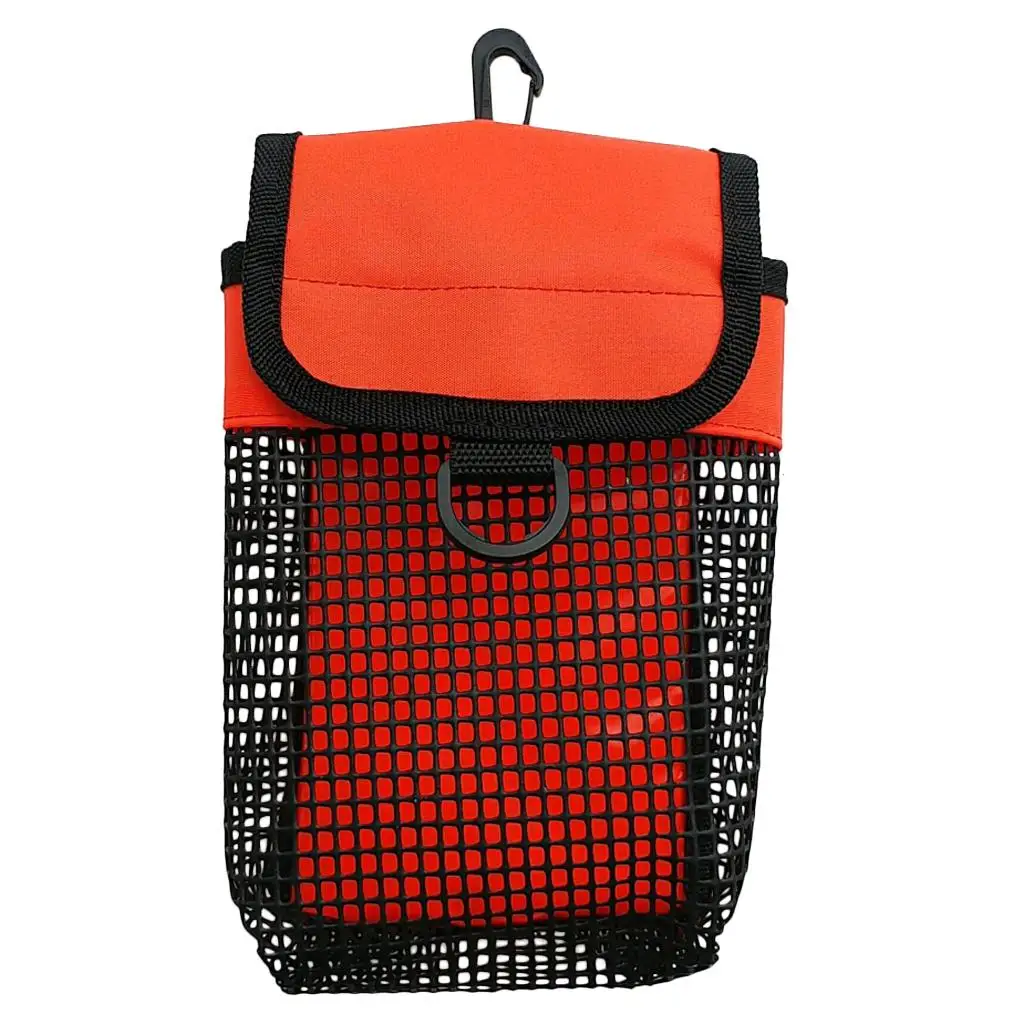 2 Pack Mesh Gear Bag for Scuba Diving Dive Reel & SMB Safety Marker Buoy Gear Equipment Fluo Yellow and Orange Diving Bags