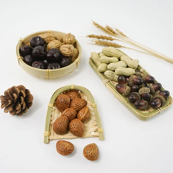 

Restaurant Desktop Decoration Crafts Simulation Plastic Peanut Walnut Dried Fruit Jujube Food Model Decorative Props 20pc/lot