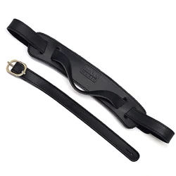Cowhide Black Leather Padded Guitar Strap Adjustable Strap for Electric Acoustic Bass Shoulder Musical Instrument Accessories