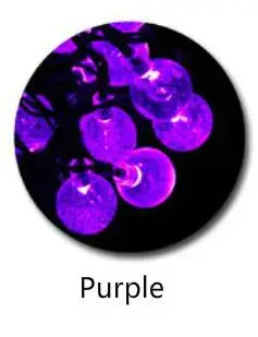 purple Светодиодный светильник с шариками-пузырьками, кристальная водонепроницаемая лампа на солнечной батарее для рождественского сада, уличная Праздничная Солнечная гирлянда, домашний декор - Испускаемый цвет: purple