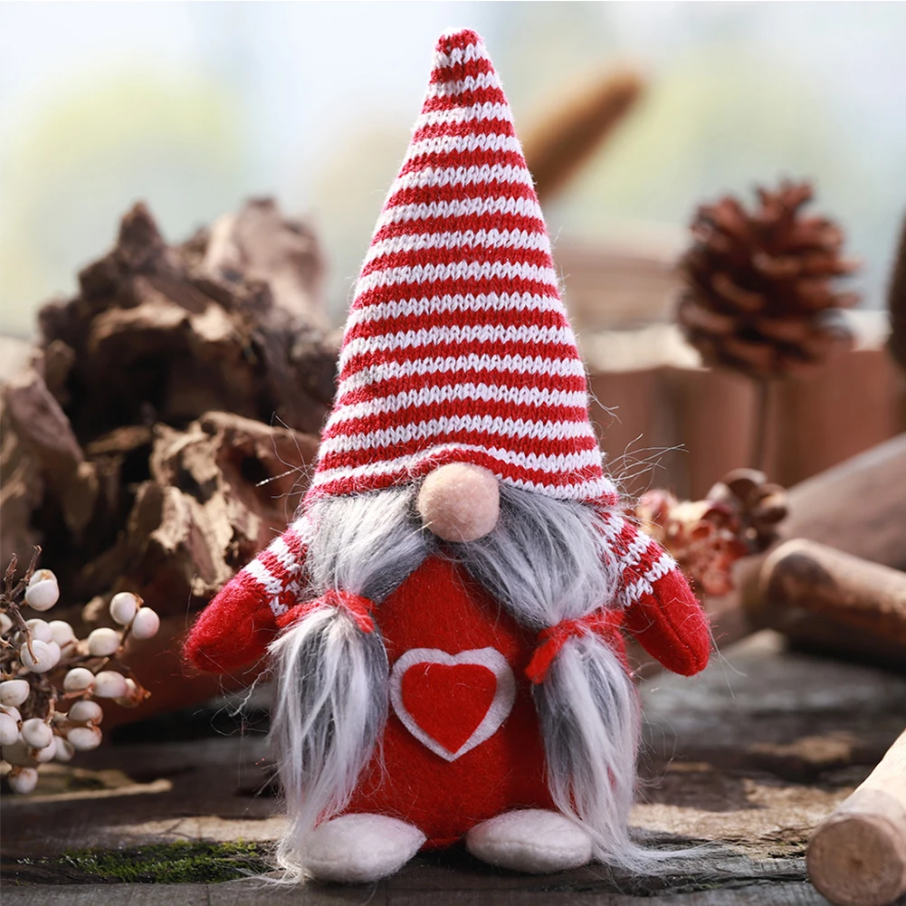 

Festival Faceless Doll DIY Striped Hat Kids Gift Tied Beard Decorations Hanging Desktop Christmas Ornament Non Woven Fabric Toys