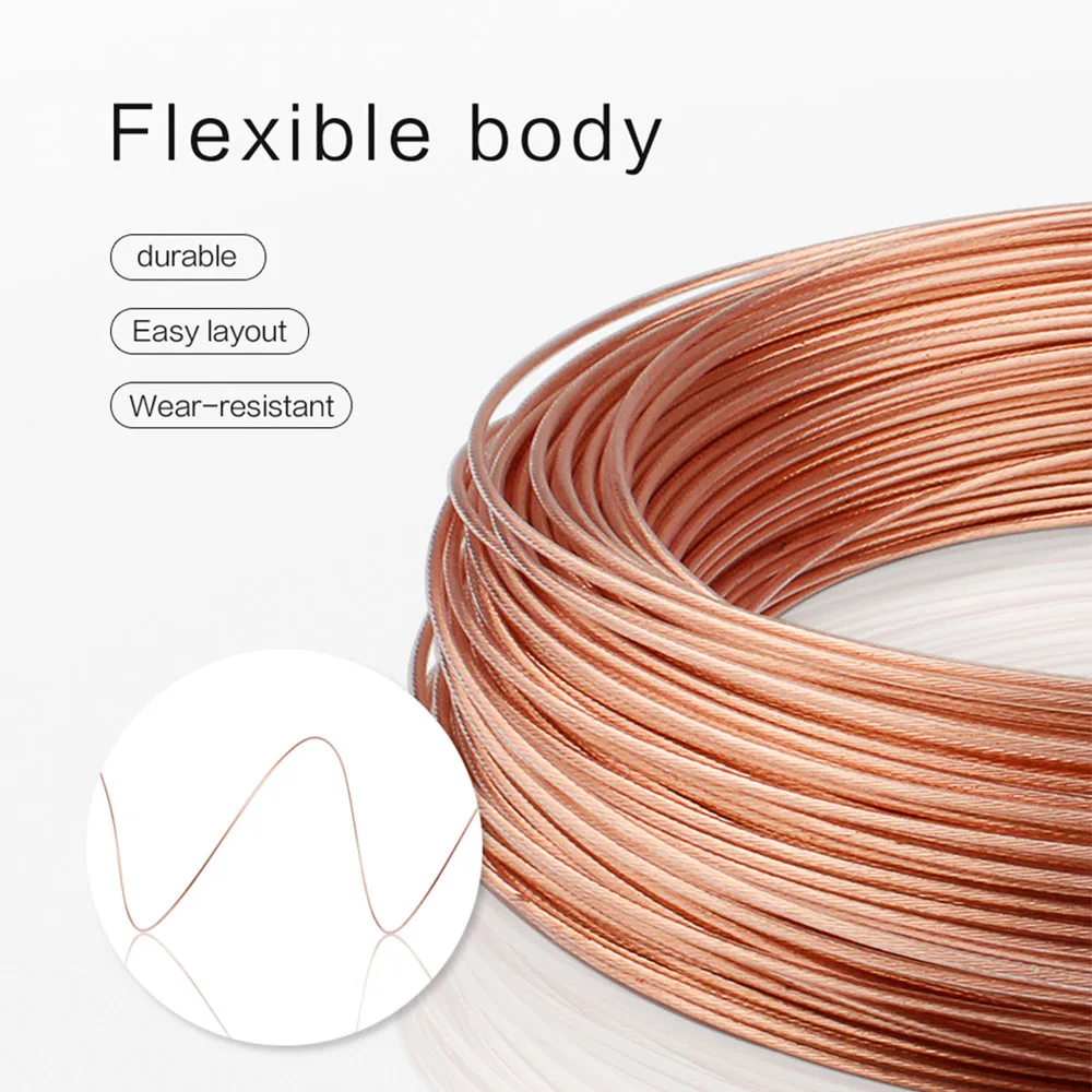20M OCC Multi Core 6N Audio Speaker Cable High Purity Single Crystal Copper Wire Transparent Teflon mplifier CD Headphone Cable