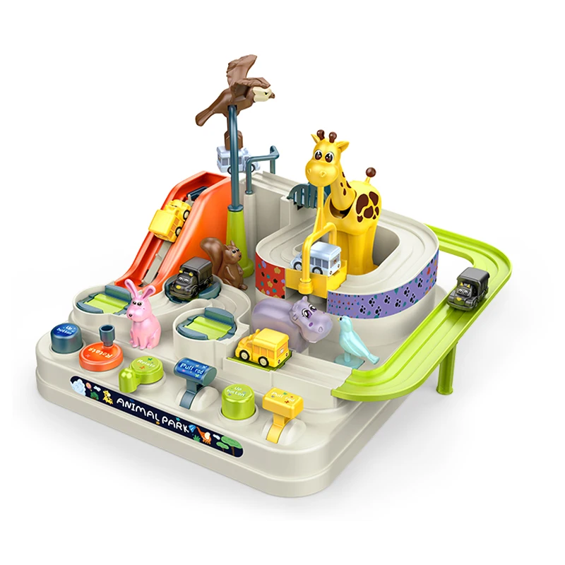 Racing Rail Car Model Racing Educational Toy Child Track Car Adventure Game Brain Game Mechanical Interactive Train Toys