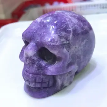 6CM Natural Ziyun Mother Crystal Carving Skulls Purple Mica Mineral Quartz Witchcraft Supplies Home Furnish And Decorate Stones 1