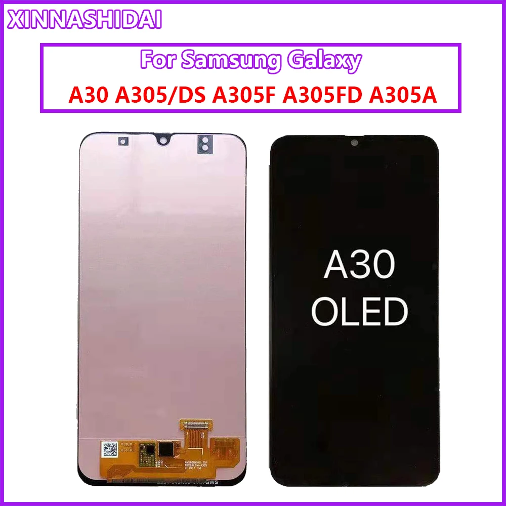ЖК-дисплей AMOLED для SAMSUNG GALAXY A30 A305/DS A305FN A305G сенсорный экран с цифровым