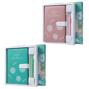 

A5 Notebook Notepad with Pen Set Leather Weekly Monthly Planner Diary Journal