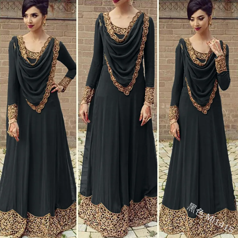 Этническая мусульманская кружевная Абая Хиджаб Maxi платье кардиган длинные халаты Юба кимоно ОАЭ Рамадан ИД арабский Турция исламский кафтан поклонение
