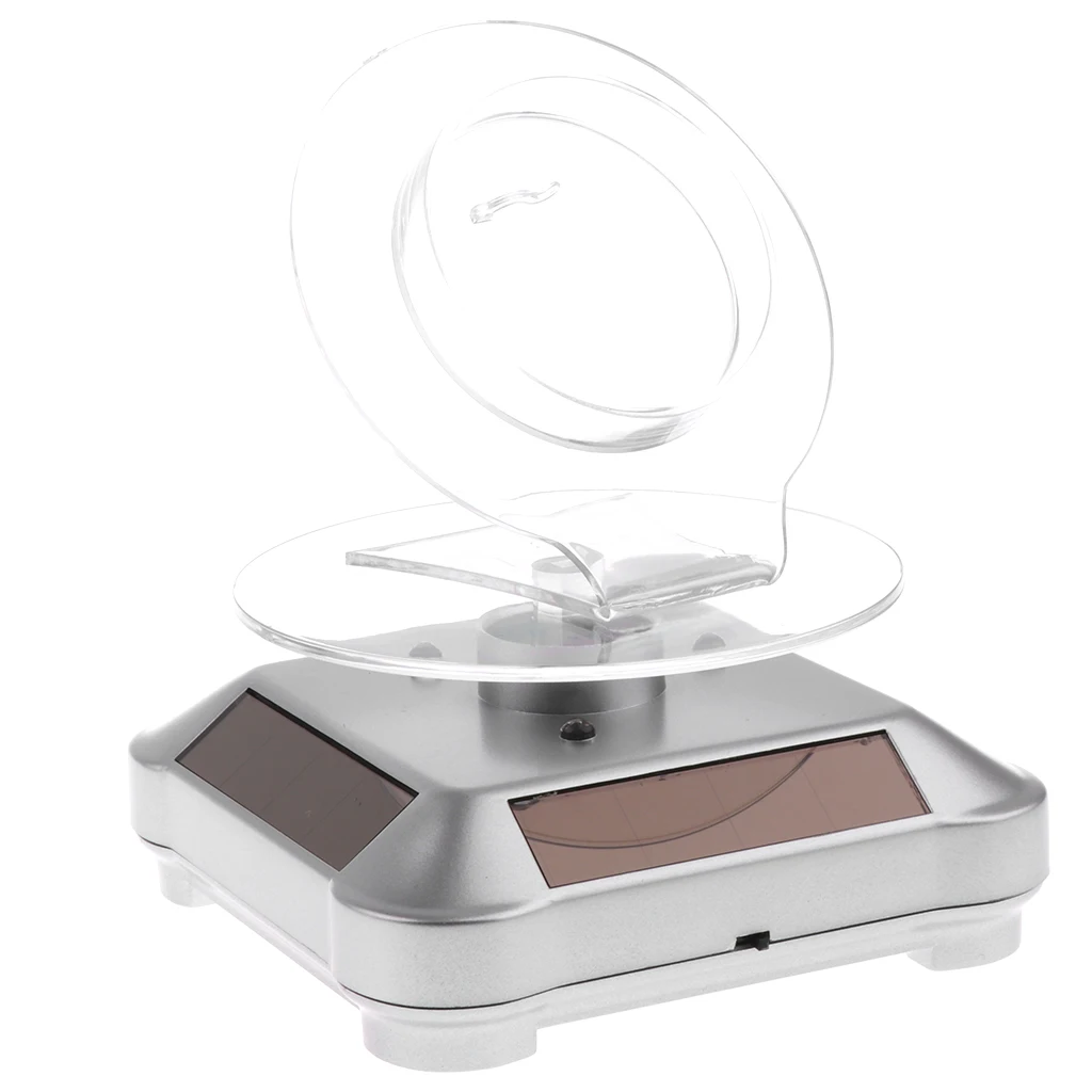 Rotating Turntable Jewelry Display Stand Solar Or AA Battery Powered