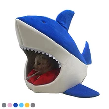 

Winter Warm Nest Soft Sleeping Puppy Cave Mat Nest Kennel Pet Supply Shark Style Soft Short Plush Pet Dog Cat Tent House Kennel