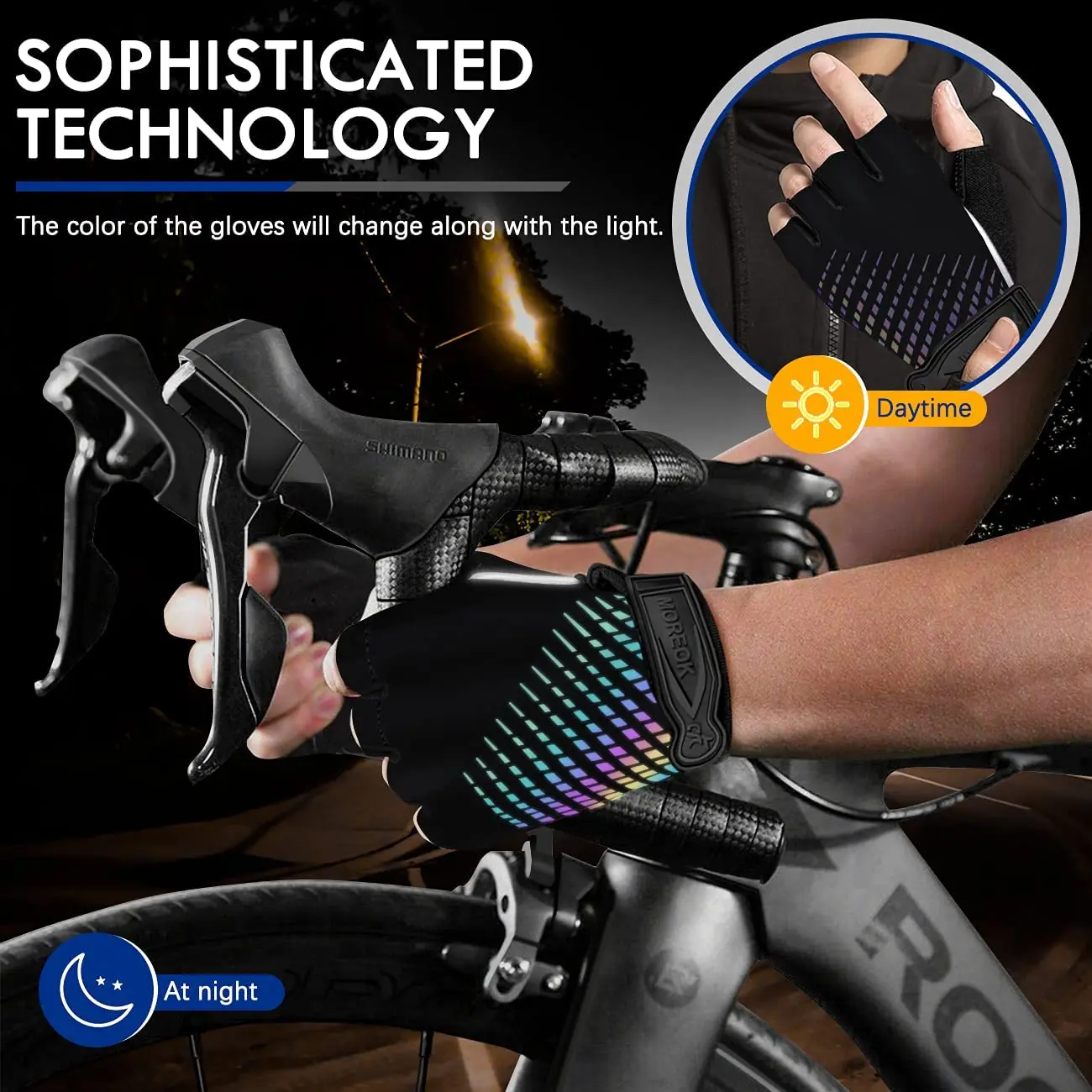 Sports Half Finger Gloves Cycling Gloves Sport Gloves MOREOK Cycling Gloves Half Finger 5MM Gel Bike Gloves Antislip Bicycle Shockproof Outdoor MTB Biking Men Women
