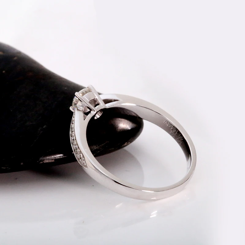 AEAW 14 к белое золото 0.3ct 4 мм круглой огранки муассанит обручальное кольцо с бриллиантом юбилейное кольцо Муассанит кольцо для женщин