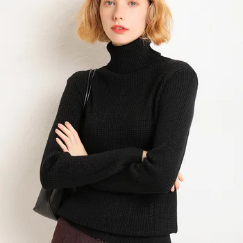 

2020 High Lapel Cashmere Sweater Female Korean Bottoming Shirt A Generation of Corn Kernel Sweater Oversized Sweater