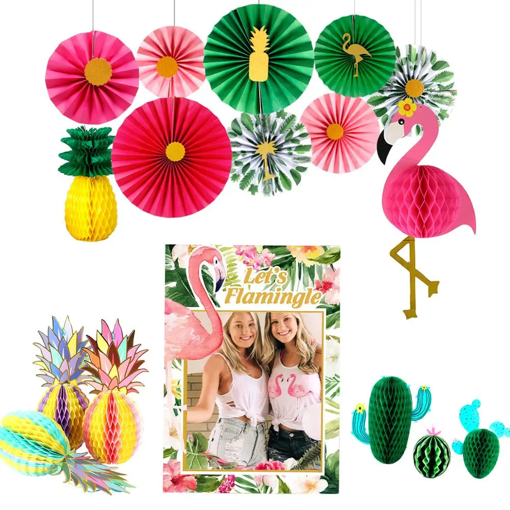 Веер из ананаса PATIMATE Flamingo Гавайские вечерние украшения декор для Фламинго Aloha Luau