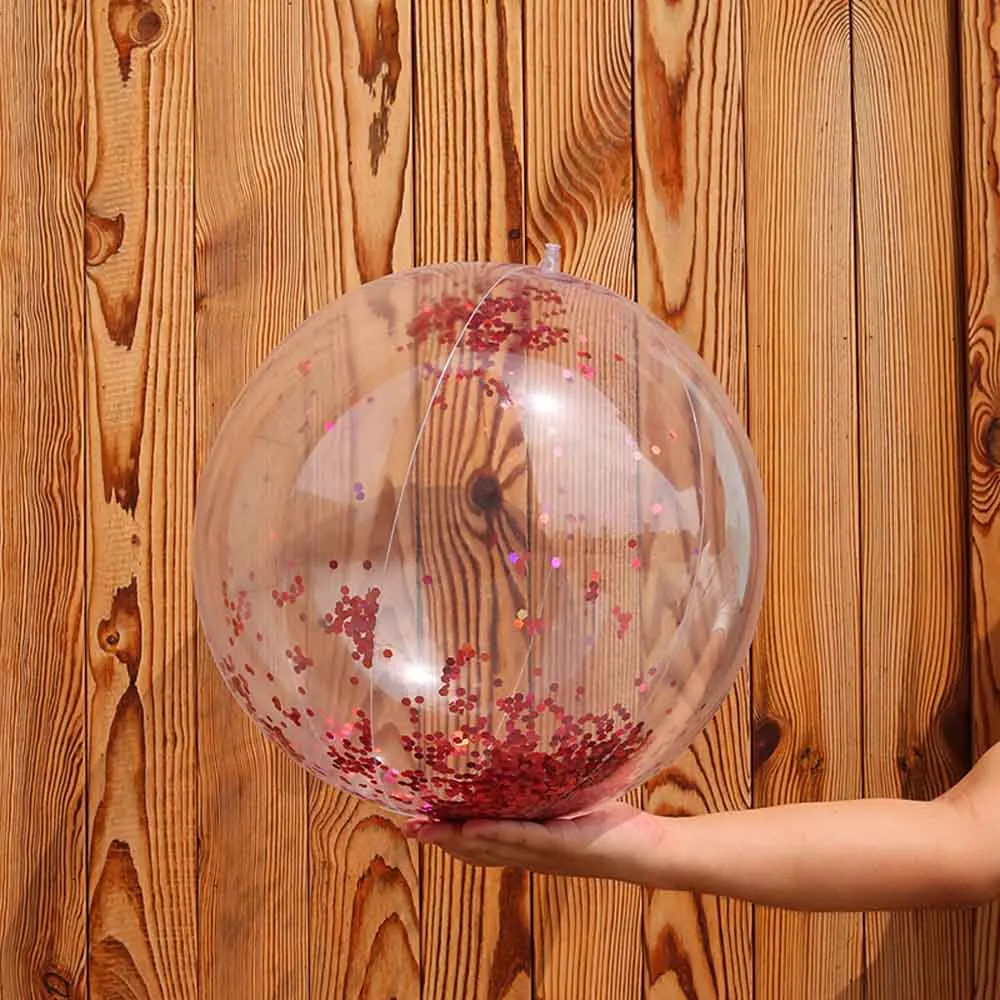 Горячая 16 ''/30 см Прозрачные цветные блестки пляжный мяч бассейн надувные игрушки для детей реквизит для фотографий