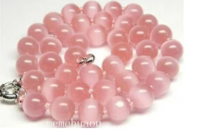 +++ 00285 Wedding Jewelry Beautiful !10mm Pink Mexican Opal Necklace 18'' Silver Quartz Crystal Women | Украшения и