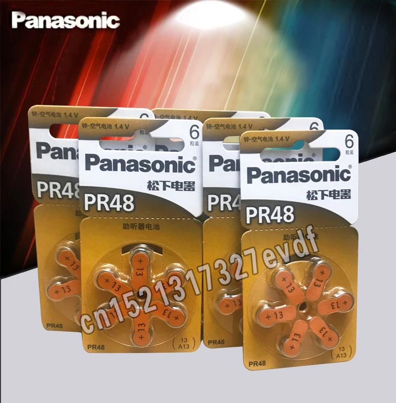 30PCS/PACK Original Panasonic PR48 Hearing Aid Batteries 7.9MM*5.4MM 13 A13 Deaf aid Acousticon