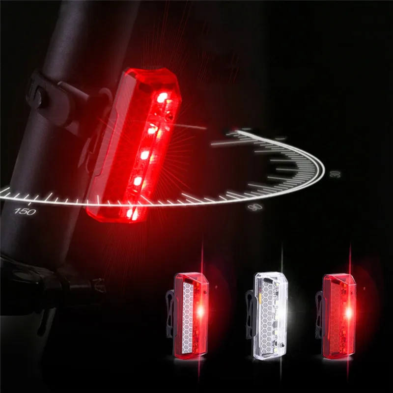 1PCS Rechargeable LED Mountain Bike Rear Light Safety Warning Night Tail Light