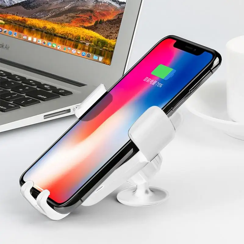 USB Реальная быстрая Qi Беспроводная зарядка зарядное устройство Автомобильный держатель воздуха на выходе для сотового телефона много рук-бесплатный звонок анти-скользкий