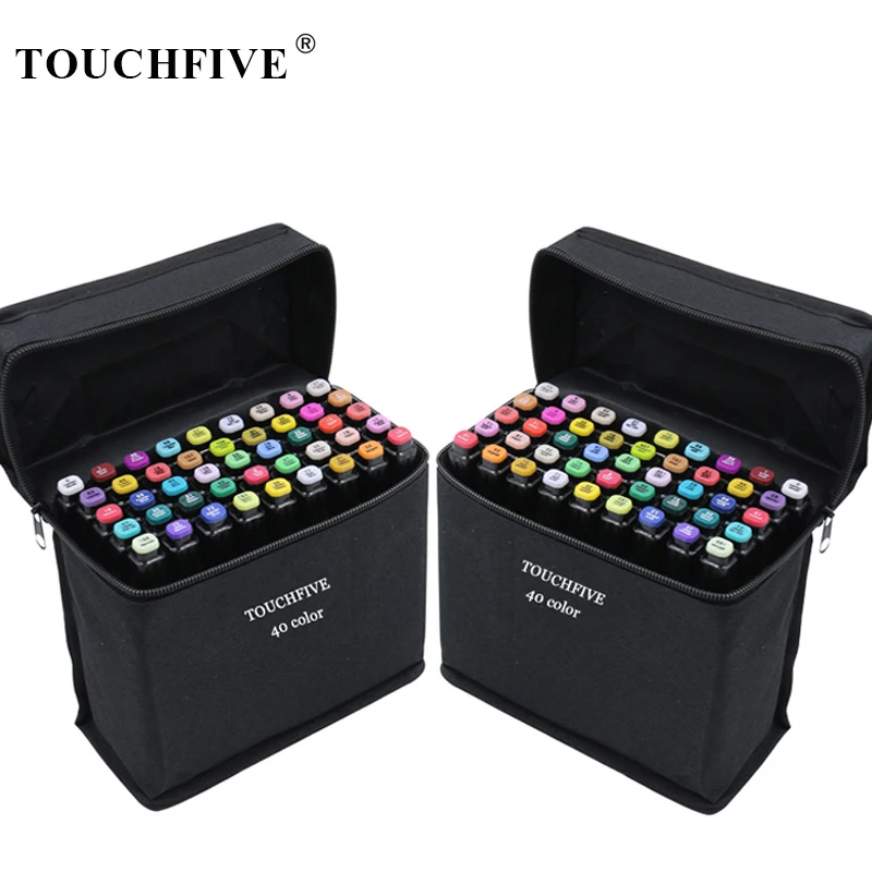 

TouchFIVE 30/40/60/80/168 Color Sketch Markers Alcohol Based Dual Head Brush Markers Pen for Drawing Manga Art Supplies Markers