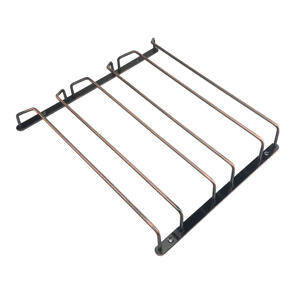 Under Cabinet Wine Glass Holder Metal Wire Stemware Hanger Organizer Wine Glass Hanging Rack for Home Kitchen Bar Restaurant