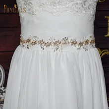 S42 Fashion Bridal Belts Rhinestone Belt for Dress Handmade Alloy Leaves Wedding Party Bride Belt Crystal Bridal Belt Sash