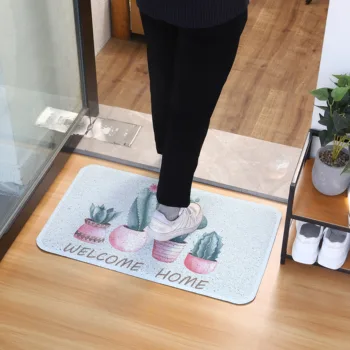 

High Elastic Silk Loop Entrance Door Mat PVC High Quality Soft Floor Mat Modern Home Decoration Non-slip Welcome Doormat