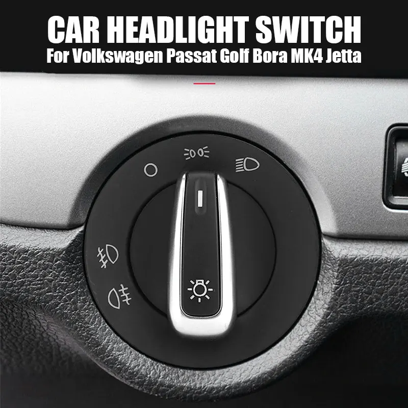 

Sensitive Automatic Headlight Sensor Plug High Beam AUTO Headlight Switch Chrome W/ Car Headlight Sensor for VW Golf Mk4 Passat
