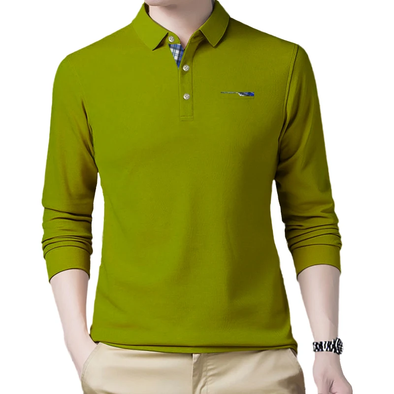 POLO de manga larga para hombre, Camisas de cuello alto, Polo de talla M 9XL, 10XL, novedad de 2022|Polo| - AliExpress