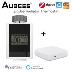 Thermostat intelligent d'actionneur de radiateur Tuya ZigBee 3.0, programmable, contrôle de température, configuration Alexa 2MQTT 