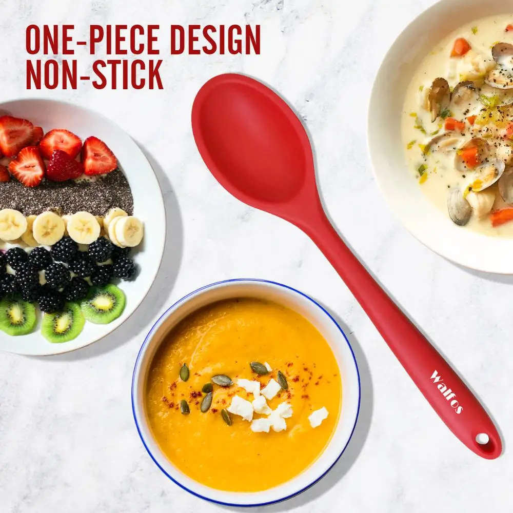 Cake Butter Spatula Silicone Spoon Mixing Spoon Long-Handled Cooking Utensils Tableware Kitchen Soup Spoons Mixer Cooking kitchen utensils