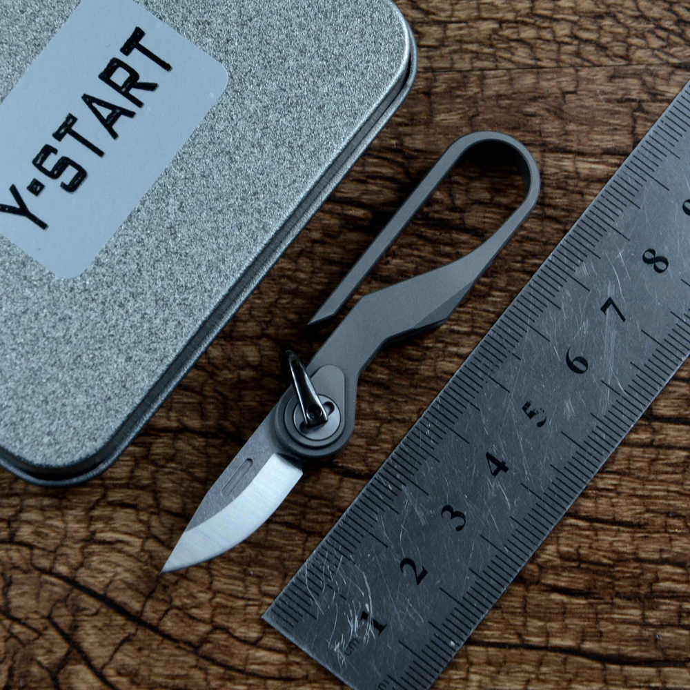 

Карманные мини-ножи YSTART для ключей для повседневного использования, лезвие M390, титановая ручка, канцелярские папки MK2001