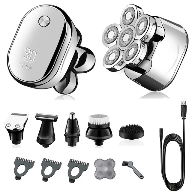 Multi grooming kit digital display electric shaver hair trimmer beard electric razor wet dry men facial&body shaving machine_voghion.com