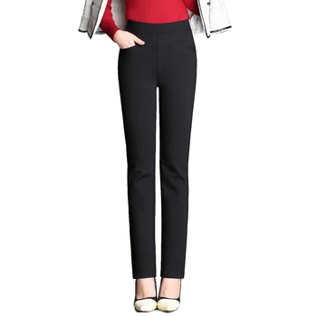 

2020 spring autumn new fashion high waist stretch small straight casual pants women elastic waist thin Breathable trousers 165