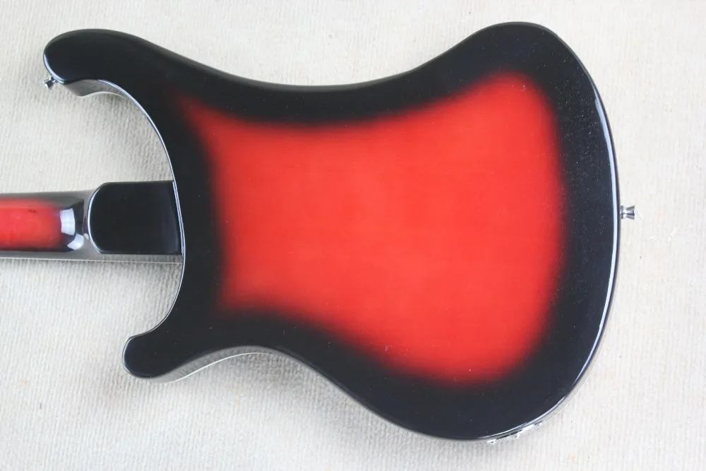 4 струны Rickenback 4003 fireglo электрический бас черный и красный отделка 4 струны Ricken 4003 бас