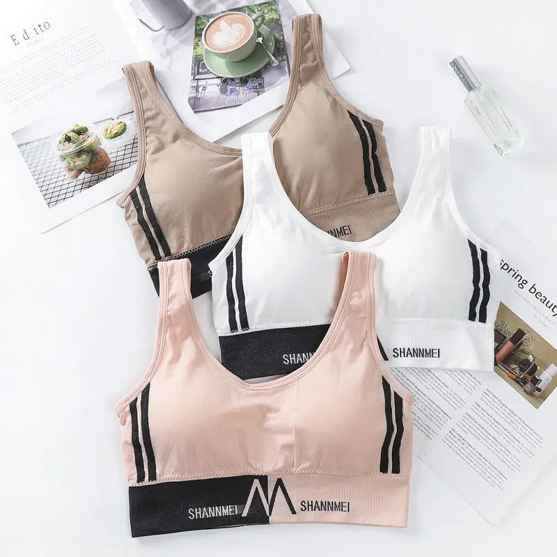 Women's Cotton Underwear Lace Top Sports Bra Girls Comfort Fashion Tank Up Seamless Sports Top Brassiere Sexy Tube Tops