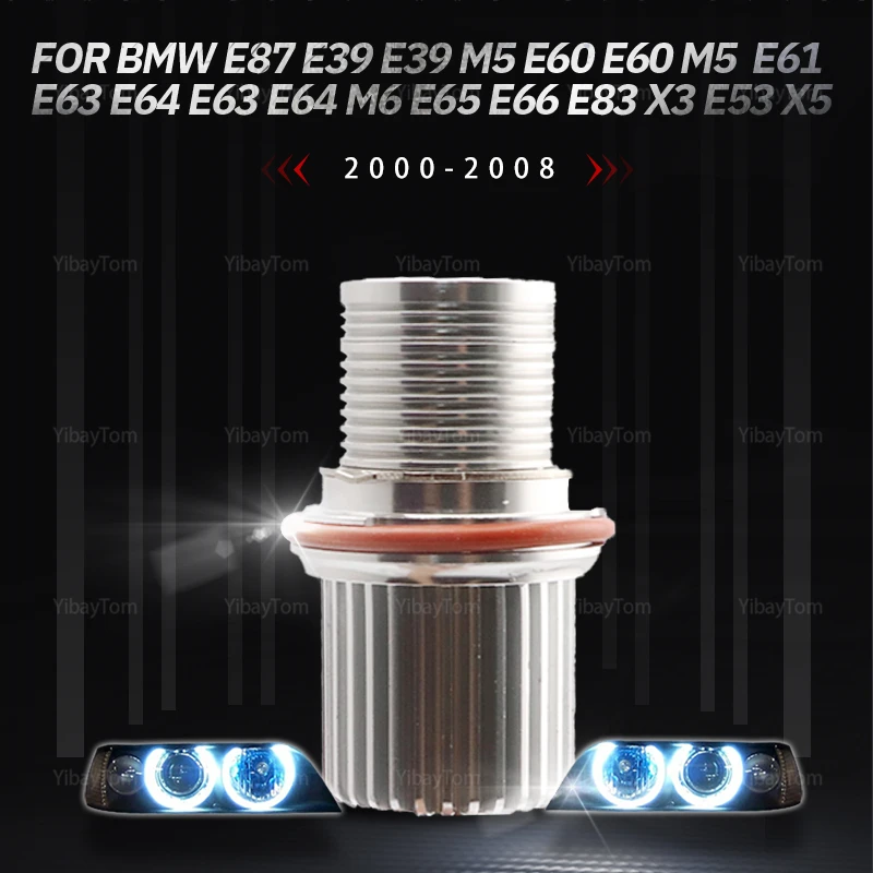 

2 шт. 6000K кольцо ореола 90 Вт светодиодсветодиодный габаритные огни Angel Eyes лампы для BMW E87 E39 M5 E60 E61 E63 E64 M6 E65 E66 E83 X3 E53 X5 2000-08