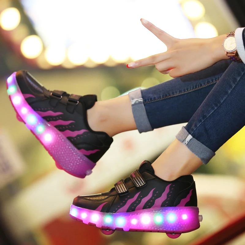 Patines Heelys recargables para niños, LED Zapatos Infantiles, intermitentes| | - AliExpress