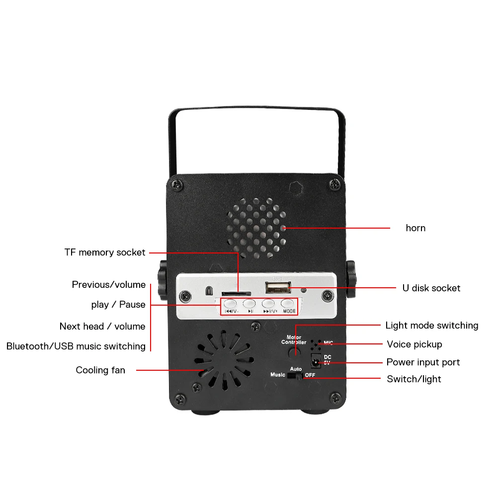 60 Pattern LED Bluetooth Music Speaker Disco Light with Prom Laser Party Light DJ Stage Light Laser Projection Lamp 60 Pattern LED Bluetooth Music Speaker Disco Light with Prom Laser Party Light DJ Stage Light Laser Projection Lamp