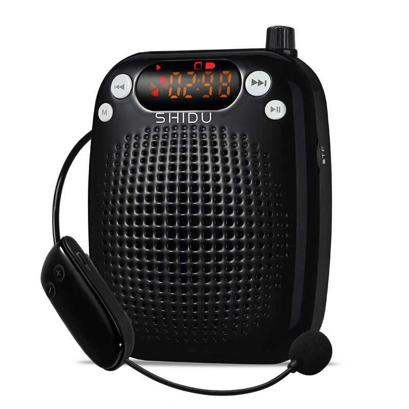 

New Portable Wireless Voice Amplifier Portable UHF Megaphone with Mic Belt Support USB AUX TF Music Player Mini Loudspeaker