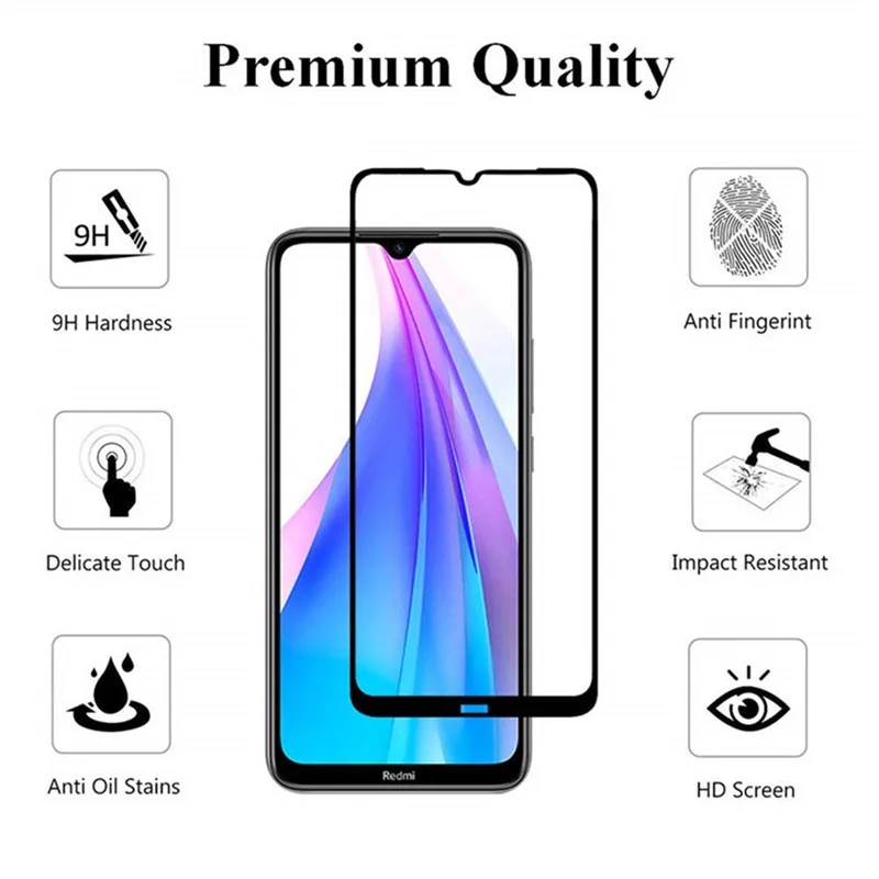 3 в 1 стекло + чехол для Redmi Note 8Pro Xiaomi Redmi8 8A glass case 8T Xaomi Note8 защитное редми нот 8т ноут 8