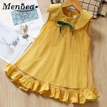 Menoea для девушек платья Новые с узлом-бабочкой; Милые платье принцессы детская одежда для девочек Костюмы нарядные платья для свадьбы для детей платья для девочек