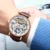 KINYUED Skeleton Watches Механические Автоматические Часы Мужские Tourbillon Sport Clock Casual Business Moon Наручные Часы Relojes Hombre