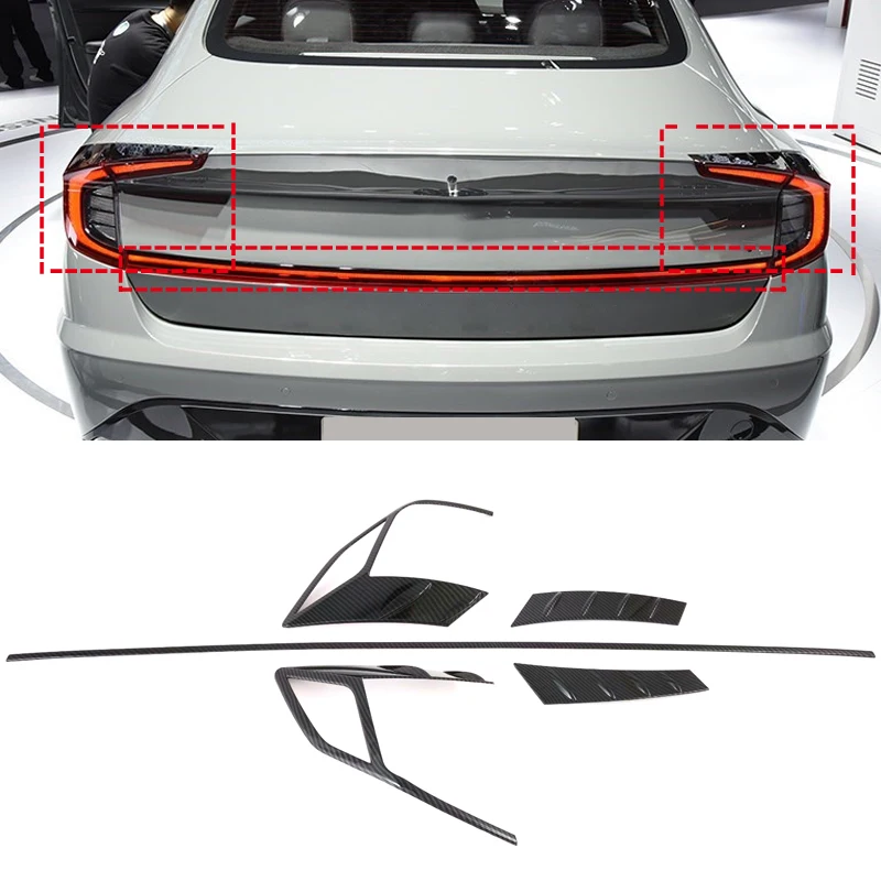 New-Accessories-ABS-Car-Rear-Light-Lamp-Cover-Rear-Door-Lid-Trim-5pcs-For-Hyundai-Sonata