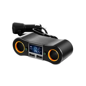 

Universal Multi Car 2 Way Cigarette Lighter Socket Extension Splitter USB Charger DC12V24V with LED Light