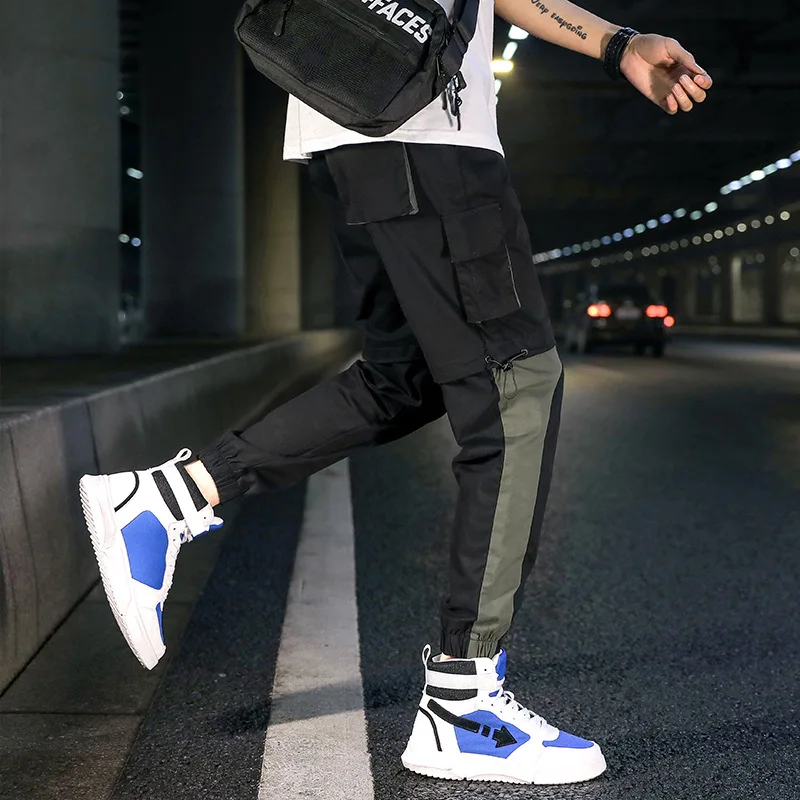 

Micro Elastic Bib Overall Hong Kong Style Harajuku INS MEN'S Pants Ankle Banded Pants Popular Brand Casual Sports Pants