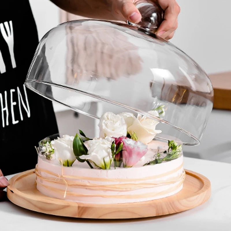 Деревянная доска для торта, фруктовая сервировка десерта, лотки для креативного свадебного дня рождения, дня рождения, поднос для чая с крышкой