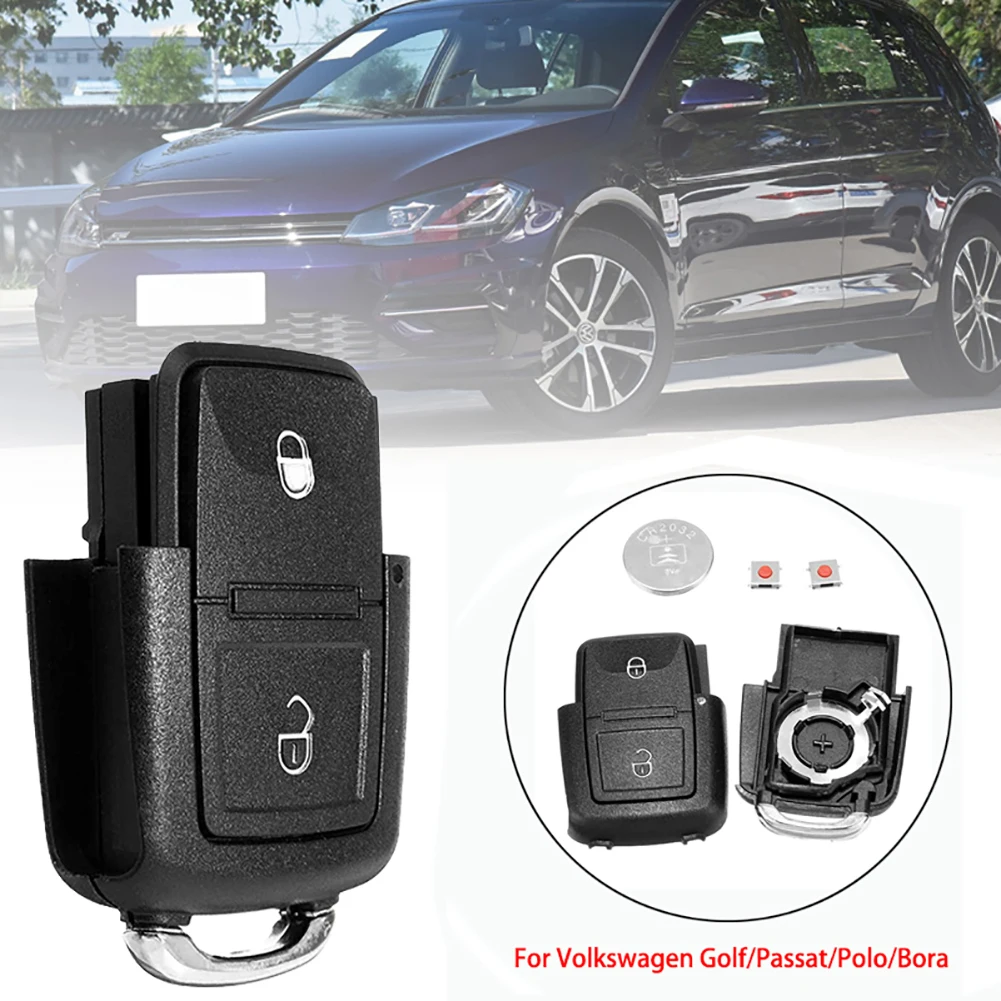 

2 Buttons Remote Control Foldable Car Key Case Shell for Golf Passat Bora MK4