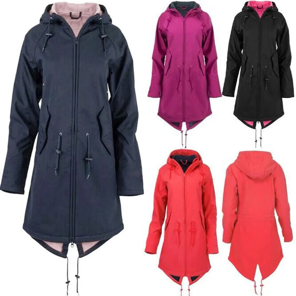 4 @ chubasquero mujer chaqueta bosque chaqueta impermeable mujer Chaquetas impermeables para lluvia exterior de larga distancia de otoño e invierno abrigo de lluvia S-5xl 2021